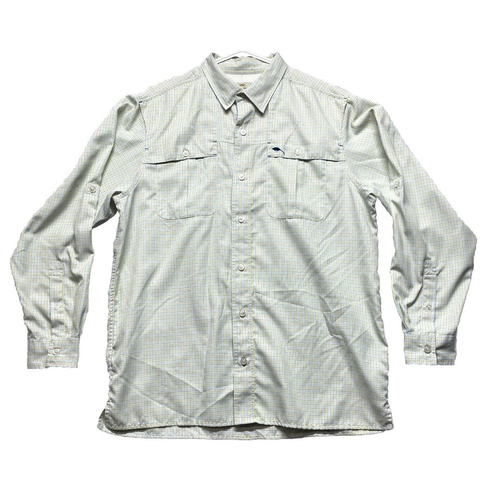 Bob Timberlake Fishing Shirt Mens Large Multi Plaid Collared Chest Pocket Vented